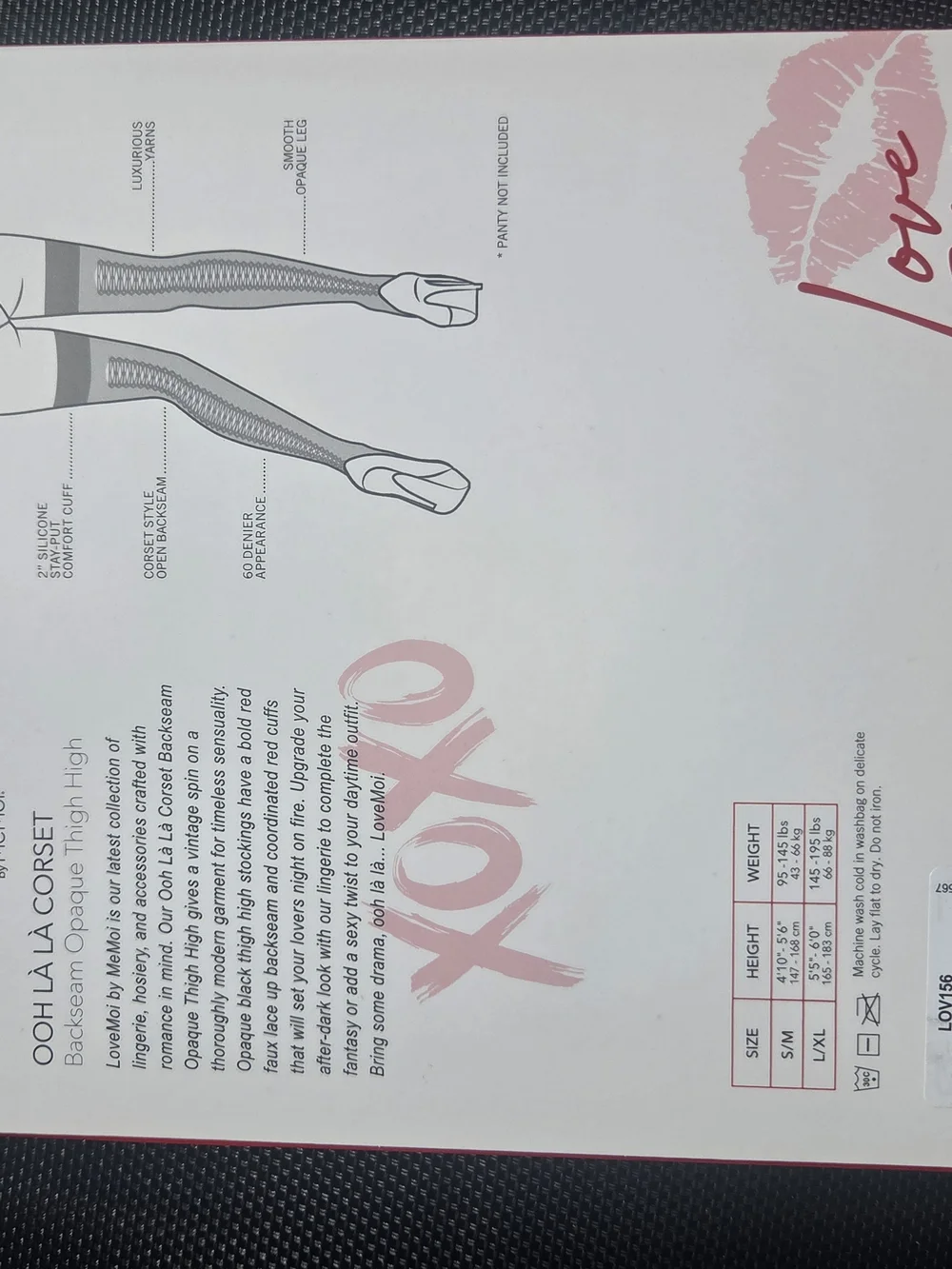 Love MeMoi Red And Black Corset Back Thigh-High Stockings